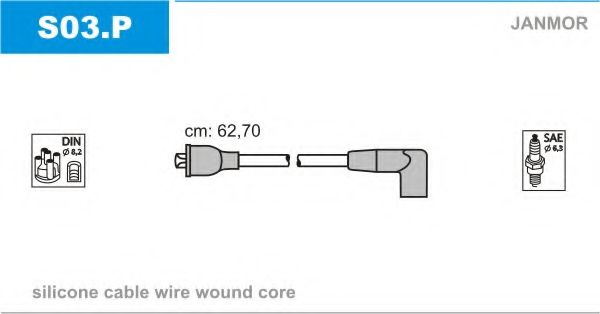 Комплект проводов зажигания JANMOR S03.P