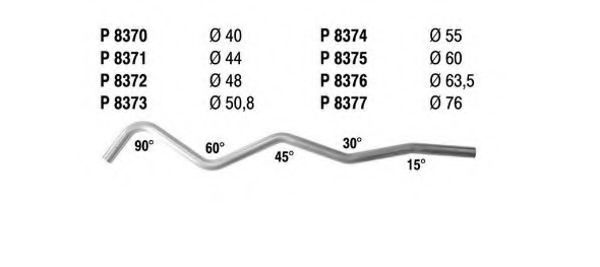 Труба выхлопного газа, универсальная FENNO 8377