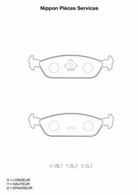 Комплект тормозных колодок, дисковый тормоз NPS 6131122