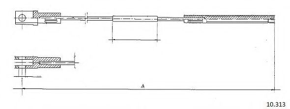 Трос, управление сцеплением CABOR 10313