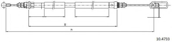Трос, стояночная тормозная система CABOR 10.4733