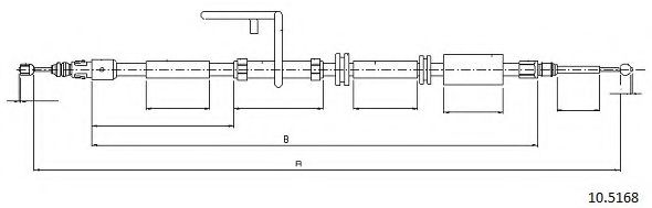 Трос, стояночная тормозная система CABOR 10.5168