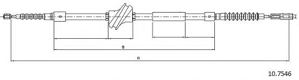 Трос, стояночная тормозная система CABOR 10.7546