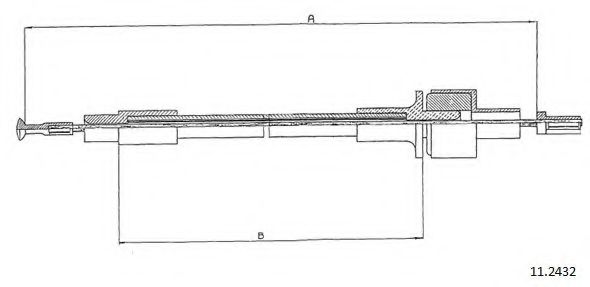 Трос, управление сцеплением CABOR 11.2432