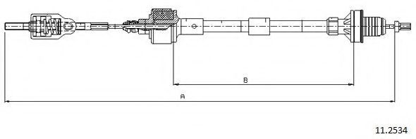 Трос, управление сцеплением CABOR 11.2534