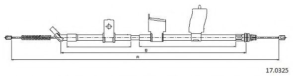 Трос, стояночная тормозная система CABOR 17.0325