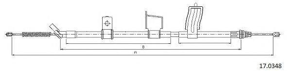 Трос, стояночная тормозная система CABOR 17.0348
