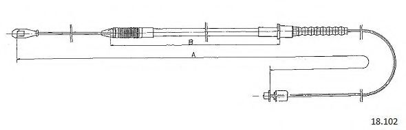 Трос, управление сцеплением CABOR 18102