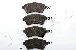 Комплект тормозных колодок, дисковый тормоз JAPKO 50L03