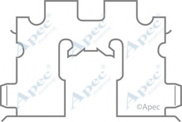 Комплектующие, тормозные колодки APEC braking KIT432