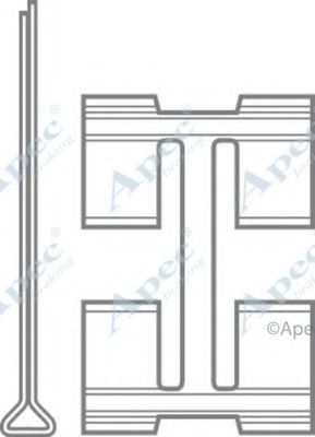Комплектующие, тормозные колодки APEC braking KIT442