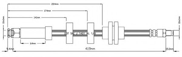 Тормозной шланг MOTAQUIP VBH851