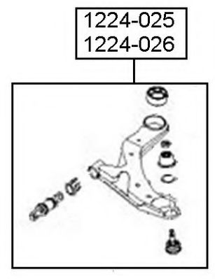 Рычаг независимой подвески колеса, подвеска колеса ASVA 1224-025
