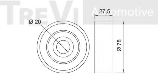 Паразитный / ведущий ролик, поликлиновой ремень TREVI AUTOMOTIVE T1102