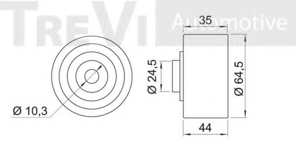 Паразитный / Ведущий ролик, зубчатый ремень TREVI AUTOMOTIVE T1538