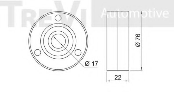 Паразитный / ведущий ролик, поликлиновой ремень TREVI AUTOMOTIVE TA1603