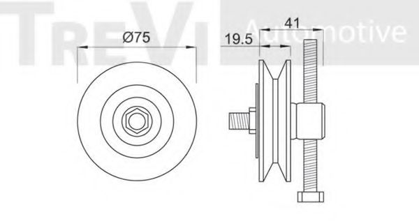 Паразитный / ведущий ролик, поликлиновой ремень TREVI AUTOMOTIVE A1038