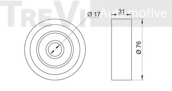 Паразитный / ведущий ролик, поликлиновой ремень TREVI AUTOMOTIVE A1172