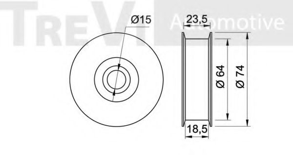 Натяжной ролик, поликлиновой  ремень TREVI AUTOMOTIVE A1200
