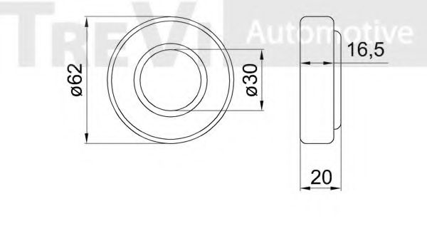 Комплект подшипника ступицы колеса TREVI AUTOMOTIVE WB1056