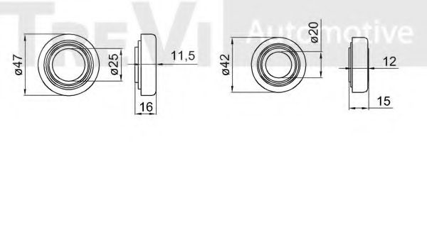 Комплект подшипника ступицы колеса TREVI AUTOMOTIVE 43212