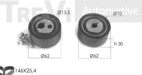 Комплект ремня ГРМ TREVI AUTOMOTIVE KD1212