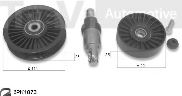 Комплект роликов, поликлиновой ремень TREVI AUTOMOTIVE KA1177F