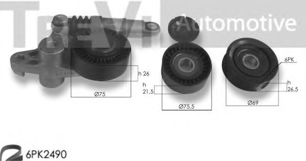 Поликлиновой ременный комплект TREVI AUTOMOTIVE KA1211