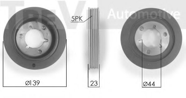 Ременный шкив, коленчатый вал TREVI AUTOMOTIVE PC1209