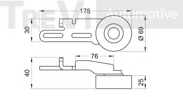 Натяжной ролик, поликлиновой  ремень BERTOLOTTI 56514