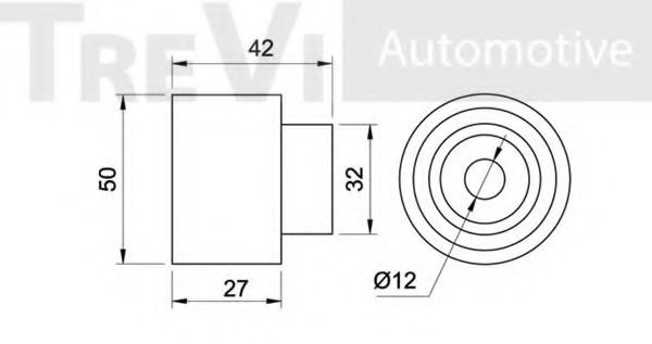 Паразитный / Ведущий ролик, зубчатый ремень BERTOLOTTI 57206