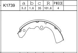 Комплект тормозных колодок ASIMCO K1739
