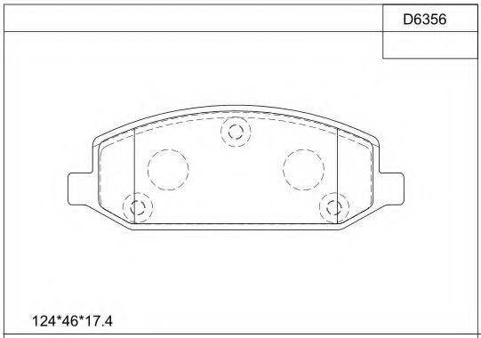 Комплект тормозных колодок, дисковый тормоз ASIMCO KD6356