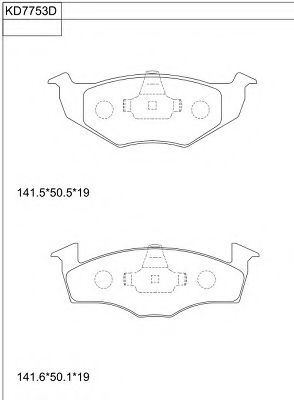 Комплект тормозных колодок, дисковый тормоз ASIMCO KD7753D