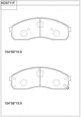 Комплект тормозных колодок, дисковый тормоз ASIMCO KD9711F