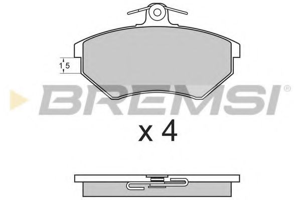 Комплект тормозных колодок, дисковый тормоз BREMSI BP2641