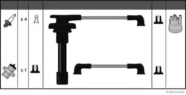 Комплект проводов зажигания HERTH+BUSS JAKOPARTS J5381003