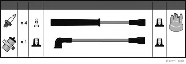 Комплект проводов зажигания HERTH+BUSS JAKOPARTS J5383009