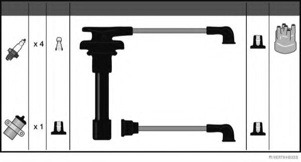 Комплект проводов зажигания HERTH+BUSS JAKOPARTS J5386007