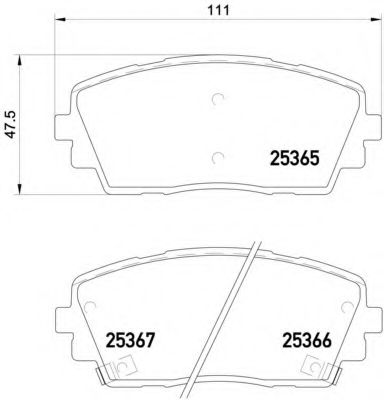 Комплект тормозных колодок, дисковый тормоз BREMBO P 30 053