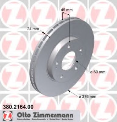 Тормозной диск ZIMMERMANN 380.2164.00