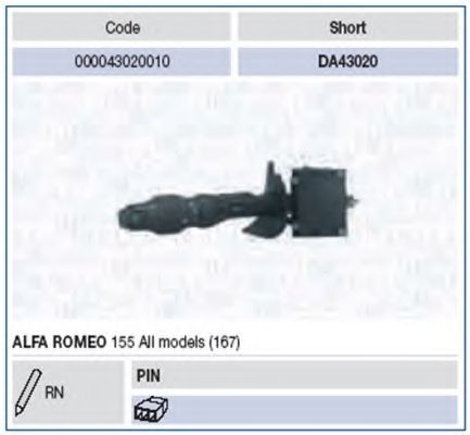Выключатель на колонке рулевого управления MAGNETI MARELLI 43020