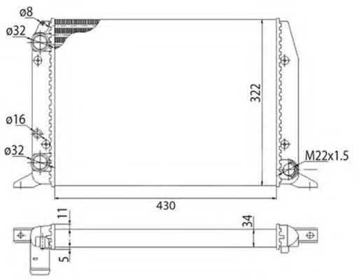 Радиатор, охлаждение двигателя MAGNETI MARELLI 350213404003