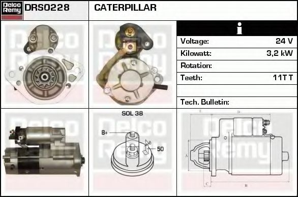 Стартер DELCO REMY DRS0228