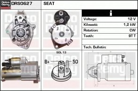 Стартер DELCO REMY DRS0627
