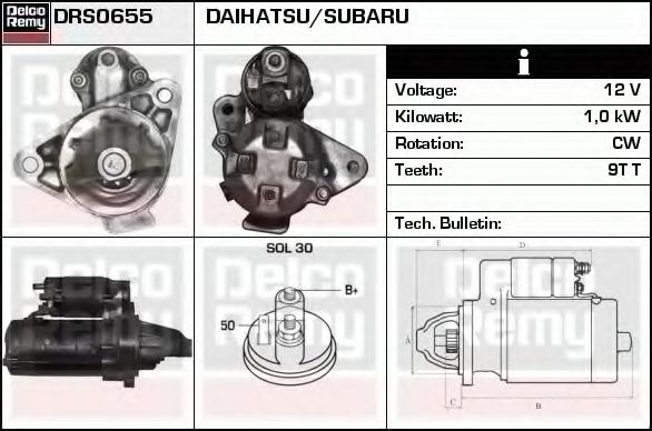 Стартер DELCO REMY DRS0655