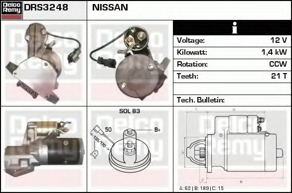 Стартер DELCO REMY DRS3248
