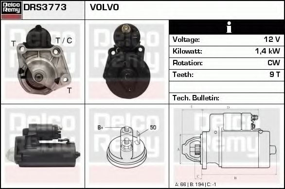 Стартер DELCO REMY DRS3773