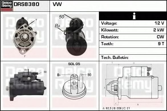 Стартер DELCO REMY DRS8380