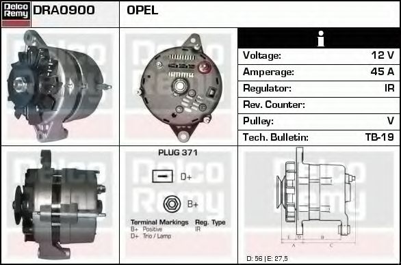 Генератор DELCO REMY DRA0900